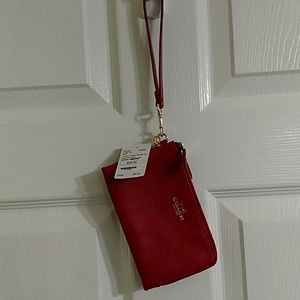 💖NWT Coach Leather Double Zip Wristlet